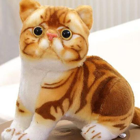 Simulated Kitten Plush Doll Lifelike Stuffed Animal with Air-Purifying Bamboo Charcoal Skin-friendly Cat Plushies Gifts for Girls Boys