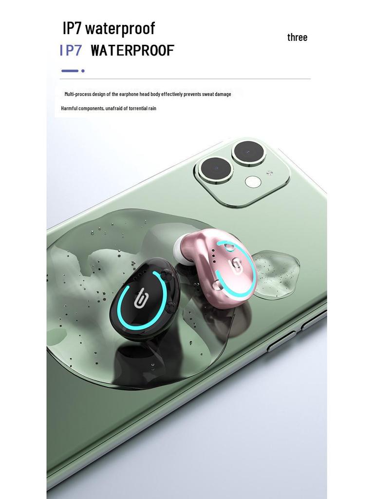 Einzelohrbügel Bluetooth 5.0 Sport-Kopfhörer mit Ladecase (Mono-In-Ear)