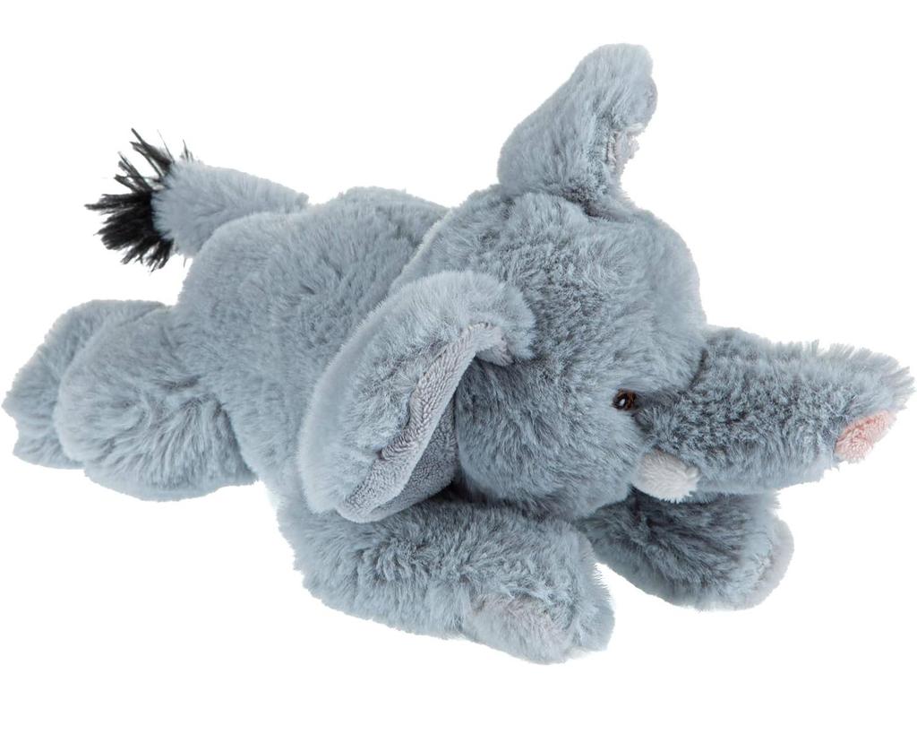 Wild Republic Fluffy African Elephant Plush Toy, Made from Recycled Materials, Ecokinz, W11 X D23 X H10cm, 24805