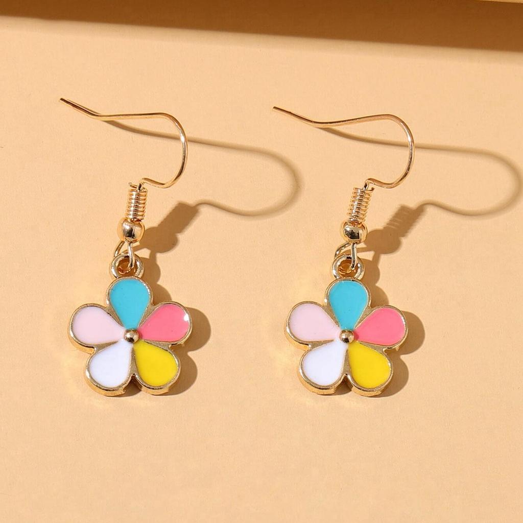 Violet Fashion Popular Multi-color Flower Earrings, Simple Personalized Women's Style