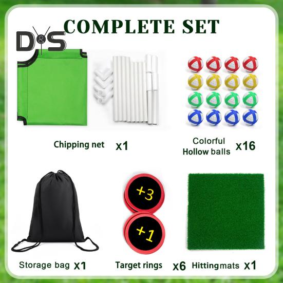 Backyard Golf Game Play Set with 16 Golf Balls Putting Mat Casual Home Golf Chipping Practice Game for Adults Fathers Outdoor Indoor