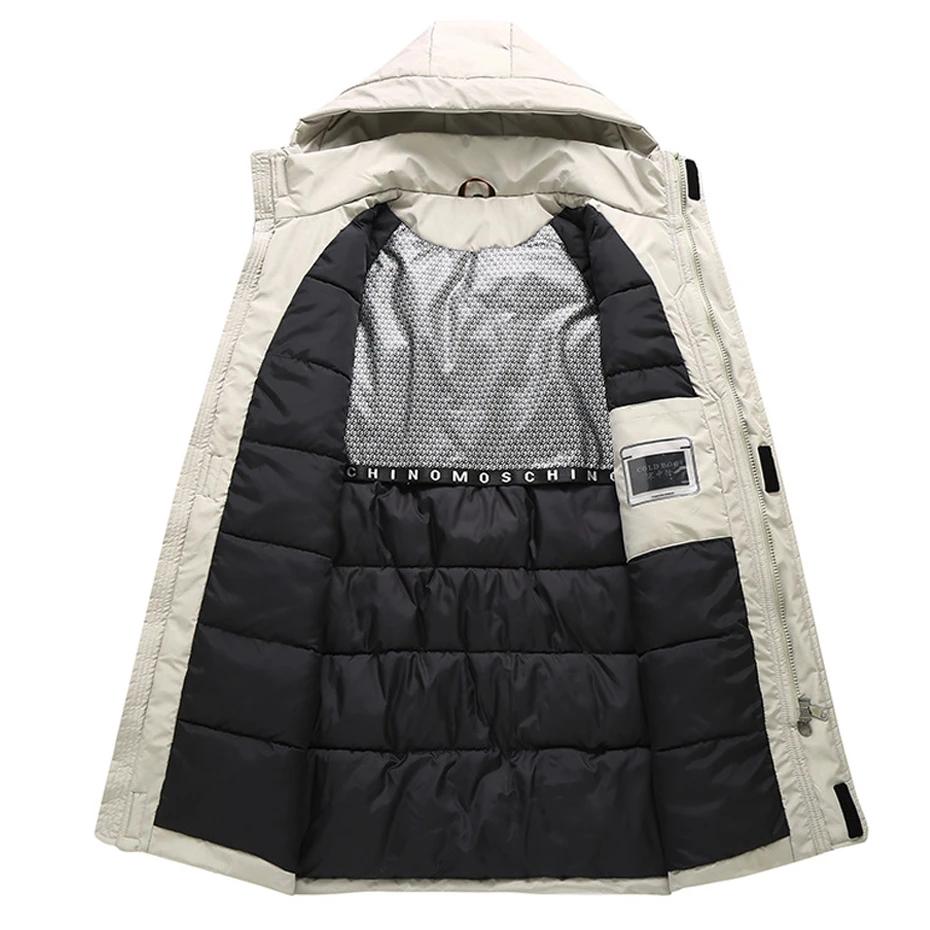 Winter Lange Parkas Männer Dicke Jacken Mantel 12XL Plus Größe Mode Lässig Wasserdichte Parkas Männlichen Winter Schwarz Mantel Große Größe 12XL