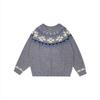 Autumn/winter Korean O-neck Casual Loose Pullover Printed Sweater Women Sweet Long Sleeved Office Knitted Top Office Retro Simple Sweaters