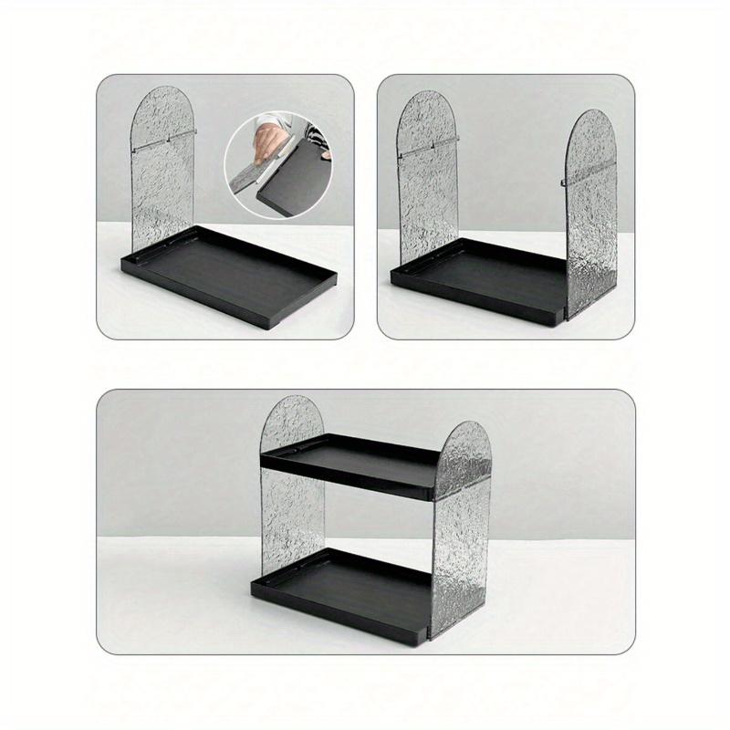 1pc Acrylic Makeup Organizer, Dual-Layer Increased Heighten Cosmetic Display Holder, Vanity Tray for Skincare, Perfume, Lipstick, Desk Storage Box