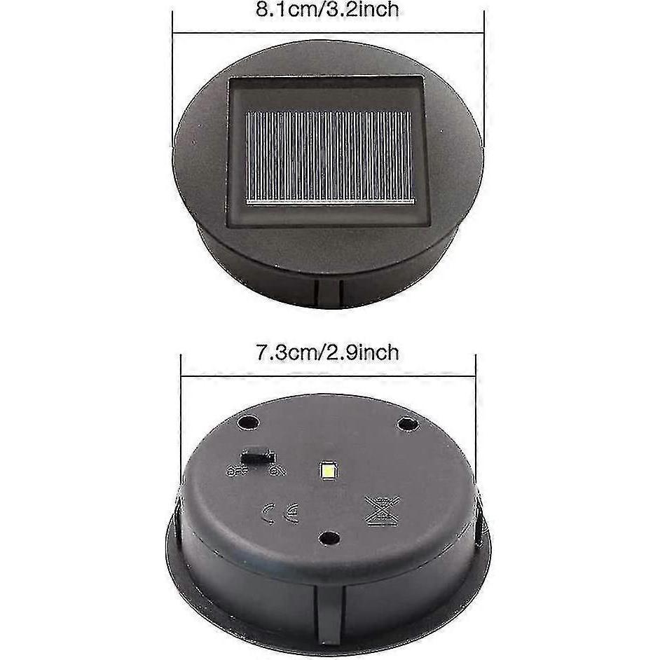 4 Pieces Replacement Solar Lights With Led Bulbs, Solar Top Lights Replacement, Led Solar Panel Lantern Cover For Outdoor Hanging Garden Lantern-Yvan