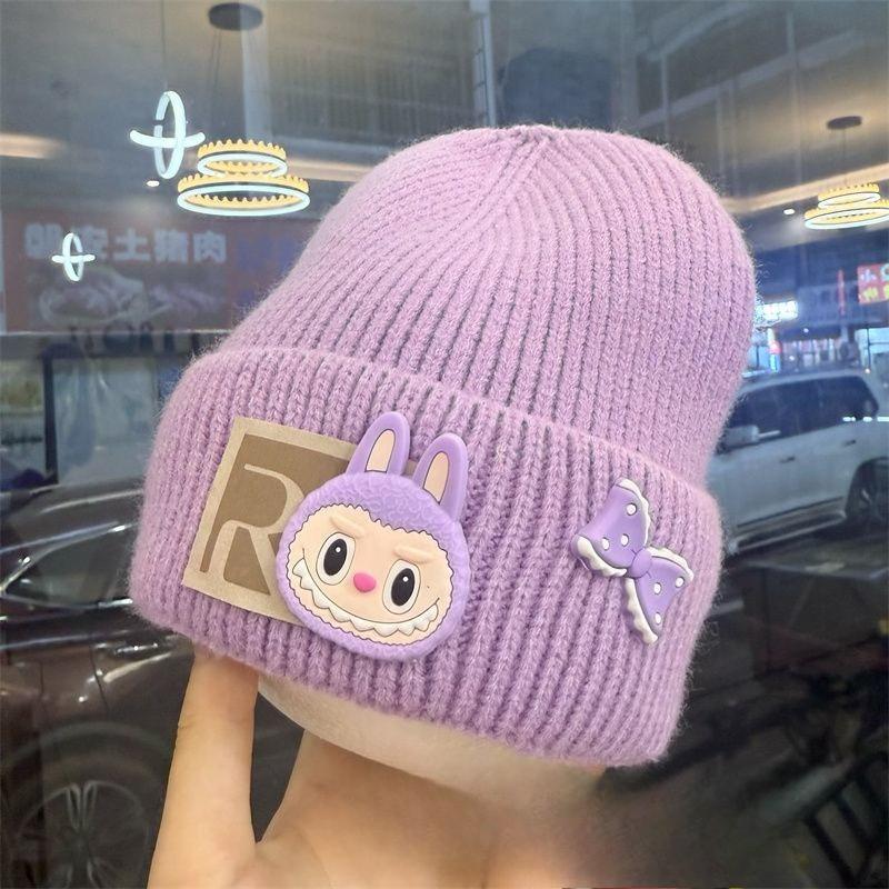 

Детские милые шапки, модные вязаные шерстяные шапки для мальчиков и девочек Осень и Зима, и теплые шапки-пуловеры 54-56CM