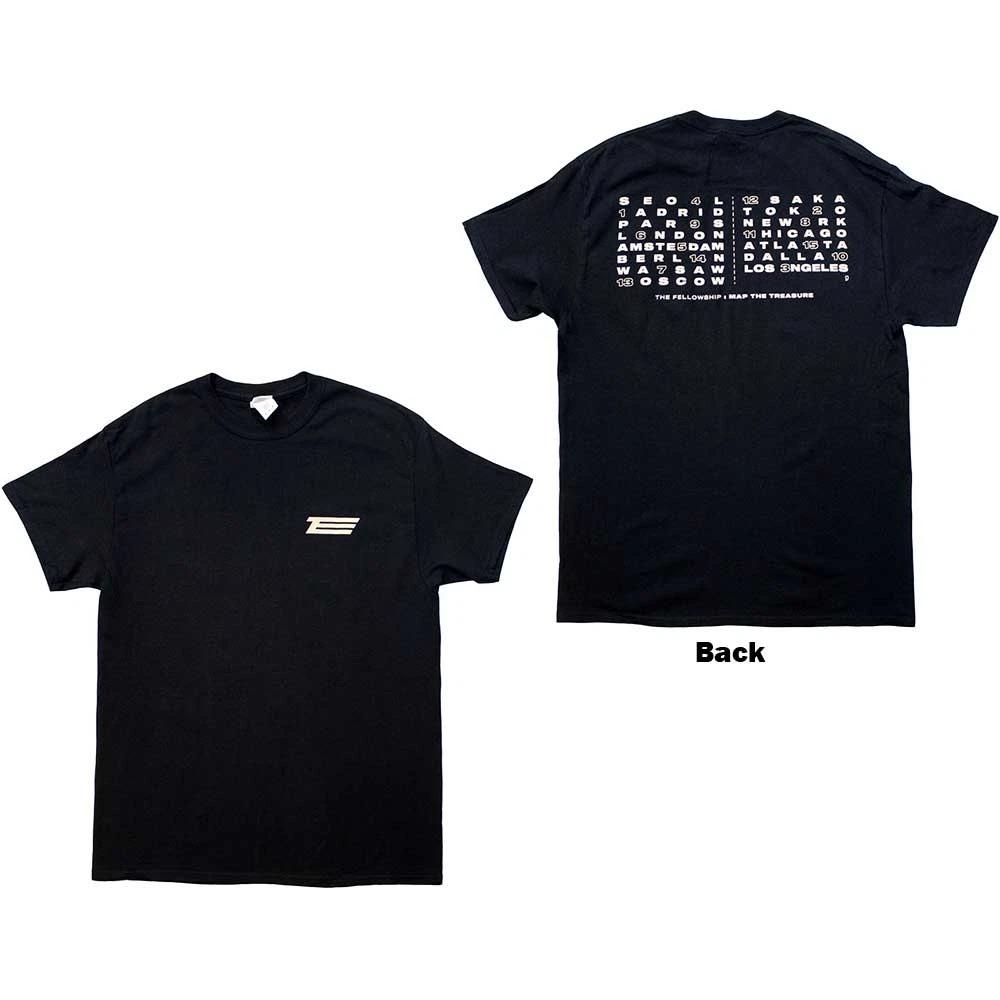 ATEEZ Fellowship Map The Treasure T-Shirt Black New M