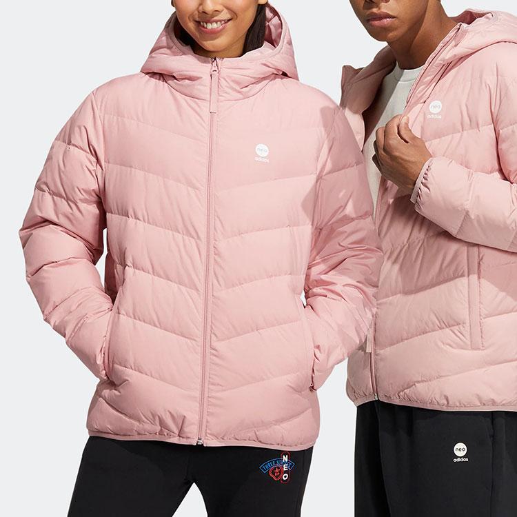 adidas NEO Unisex Hooded Puffer Down Jacket Pink HY9638