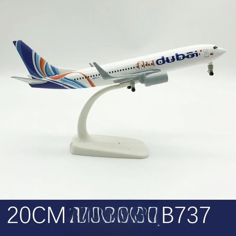 Model Aircraft 20cm for Dubai Airline B737 DieCast Airplane Toy Model 737 with Wheels Airplane Model Kits Collection
