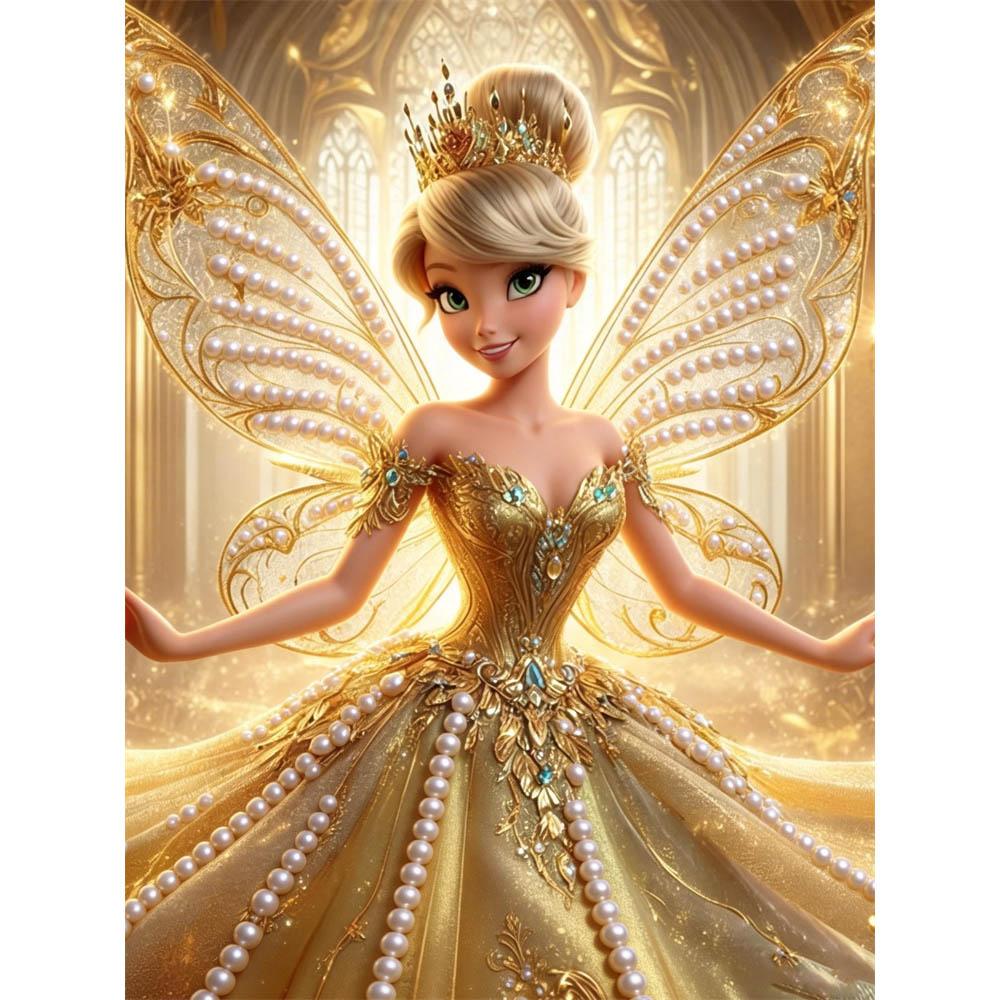 

Disney Pearl Painting Tinker Bell Pearl Creative Artwork 5D Pearl Embroidery Cross Stitch Set Handmade DIY Gift for Home and Room Decoration Use 35x45cm