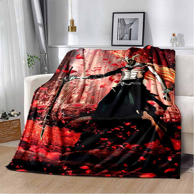 3D Bleach Kurosaki Ichigo Cartoon Anime Soft Blanket,Soft Throw Blanket for Home Bedroom Bed Sofa Travel Cover Child Gift