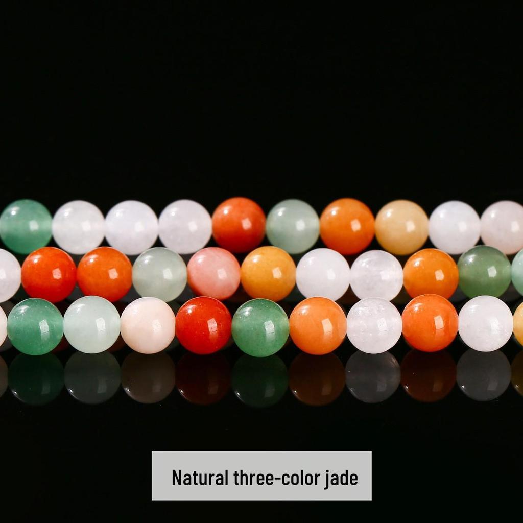 Jing Suo Naturalne Zielone Jadeitowe Okrągłe Koraliki do Tworzenia Biżuterii i Bransoletek DIY
