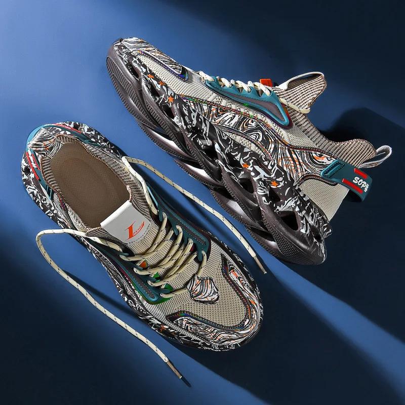 Fashion New Men's Sneakers Printed Ultra Light Thick Bottom Casual Shoes Soft Bottom Wear resistant Running Shoes Zapatos Para Hombres
