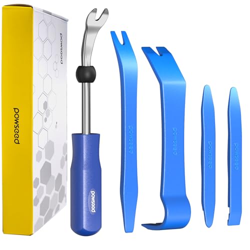 

powseed Interior trim removal, resin panel removal tool, 4-piece set + clip clamp tool, 5-piece set, handy remover, interior trim removal, remova