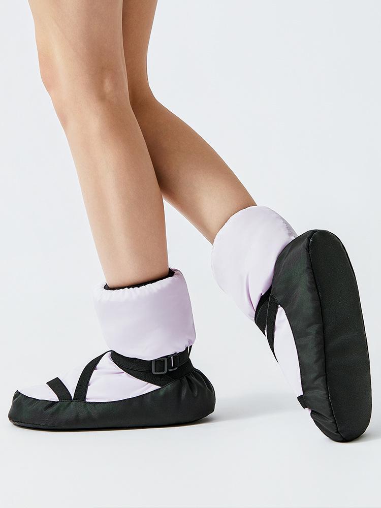 Cozy Velvet-Lined Strappy Ballet Practice Shoes
