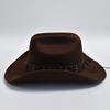 Men's Western Women Cowboy Hat for Gentleman Lady Cowgirl Jazz Hat Vintage Wide Brim Felt Fedora Hat Sombrero Hombre