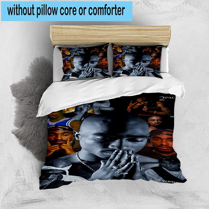 3PCS Rap Legend In Blue 3pcs Bedding,Including 3PCS Duvet Cover And 2pcs Pillowcases Perfect for Christmas,Ideal for Bedroom, Dormitory