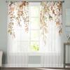 Thanksgiving Plants Farm Leaves Sheer Curtains Holiday Decoration Living Room Bedroom Window Voile Tulle Curtain