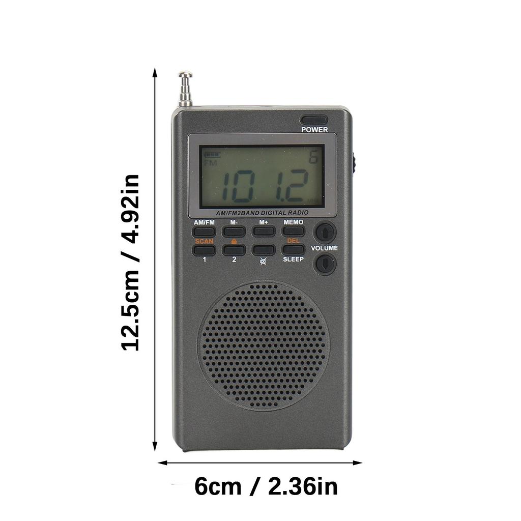Digital Multiband Radios With NOAA Alerts Sleep Function Temperature Display 1000mAh Battery 3.5mm External Antennas Port