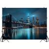 2D Brooklyn Bridge Backdrop, New York City Night Scene Background for Urban Themed Deco