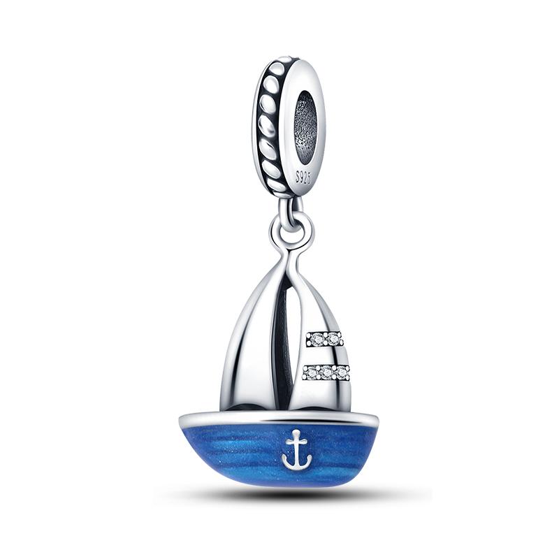 Ocean Series Copper Luminous Shell Pearl Fishtail Tortoise Charms Beads Fit 3Mm Original Bracelets Fine Diy Jewelry