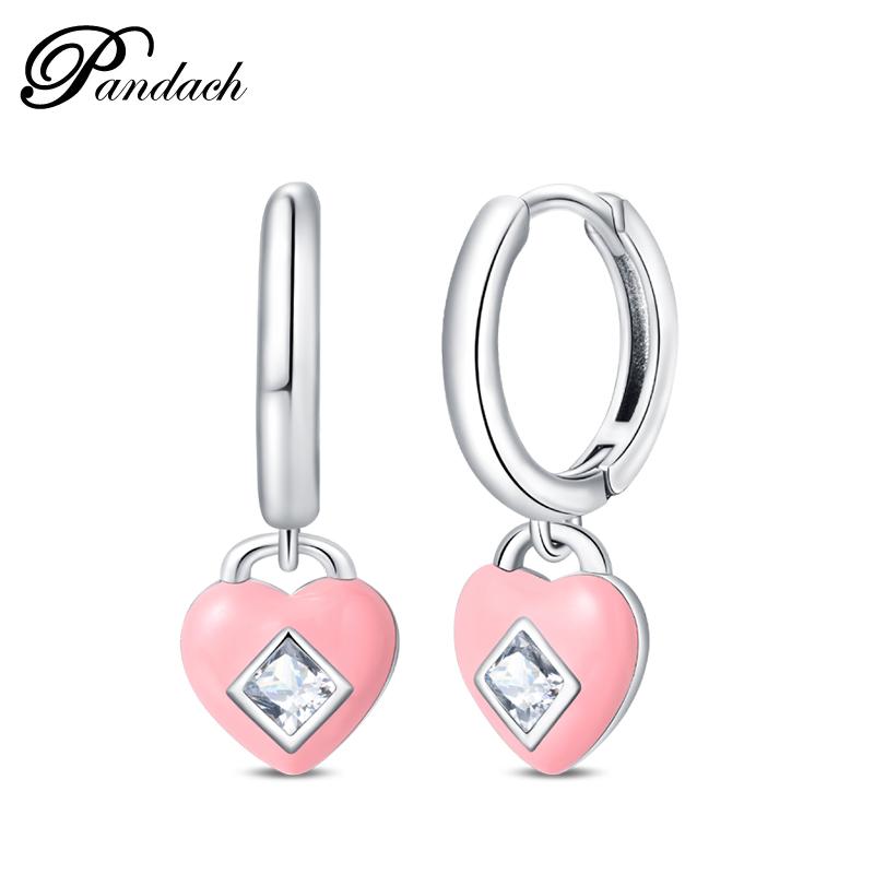 Brincos Exquisitos de Abelha, Borboleta e Joaninha em Prata de Lei 925 Para Mulheres Românticos Brincos em Forma de Coração Rosa Joias para Festa de Casamento