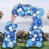 126PCS Blue, White, Silver Latex Balloon Set Suitable for Birthday Parties, Weddings, Valentine's Day Party Decorations