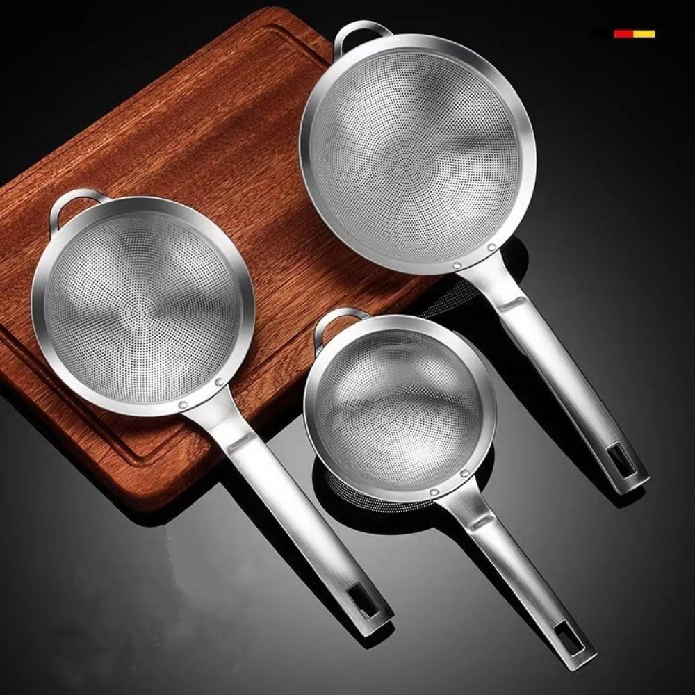 304 Stainless Steel Fine Mesh Filter Spoon 80 Mesh Flour Colander Oil Skimmer  Baking Preparation