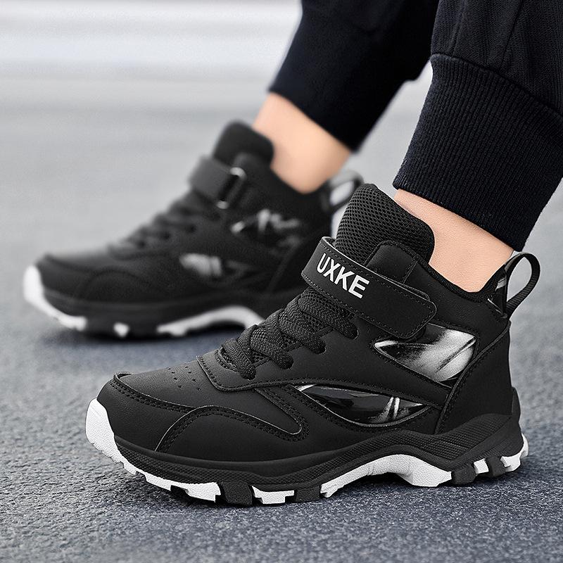 2025 Wasserdichte Leder Jungen High-Top Wanderschuhe - Rutschfest, Abriebfest, für Kinder