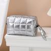 Cotton Makeup Bag Zipper Closure Large Capacity Cosmetic Pouch Cotton Check Lining Small Items Makeup Case