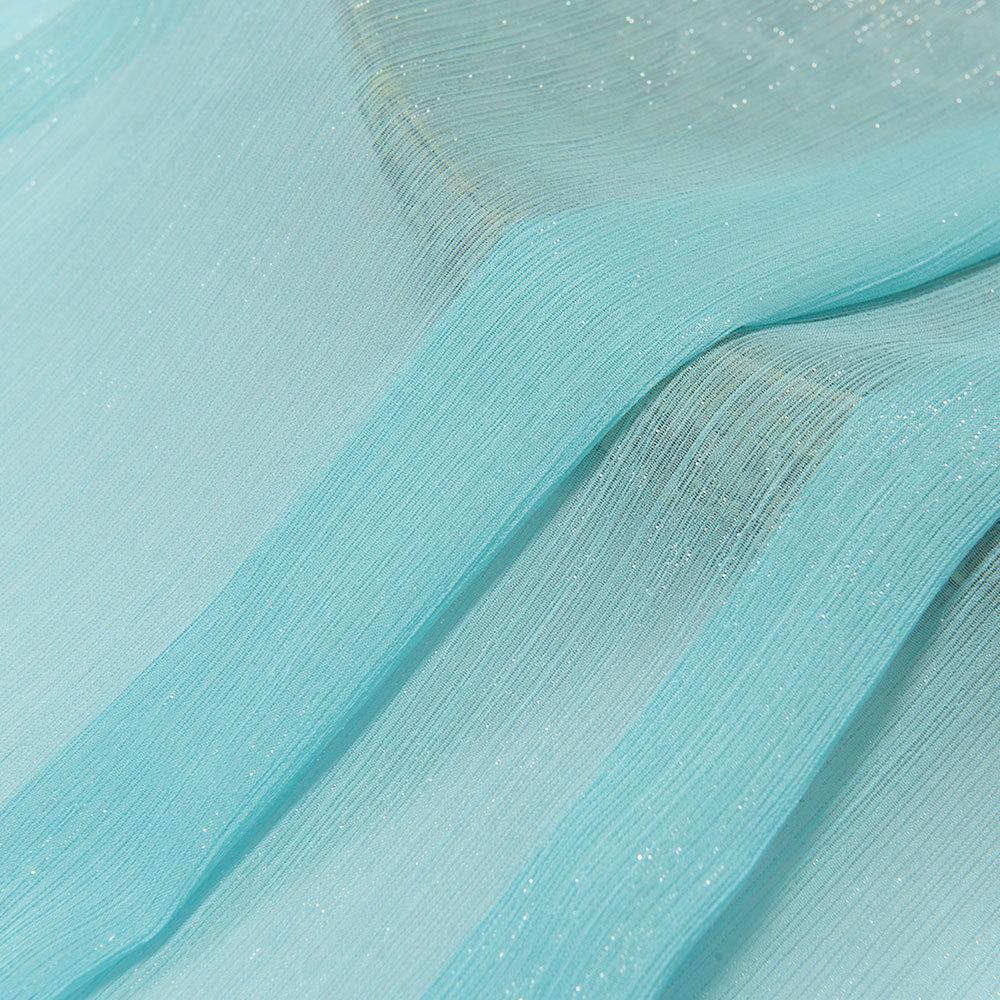 Glitter Shiny Crinkled Sheer Crepe Chiffon Fabric Lightweight Soft Thin Transparent Wrinkled Fabric for DIY Dress Skirt Clothes