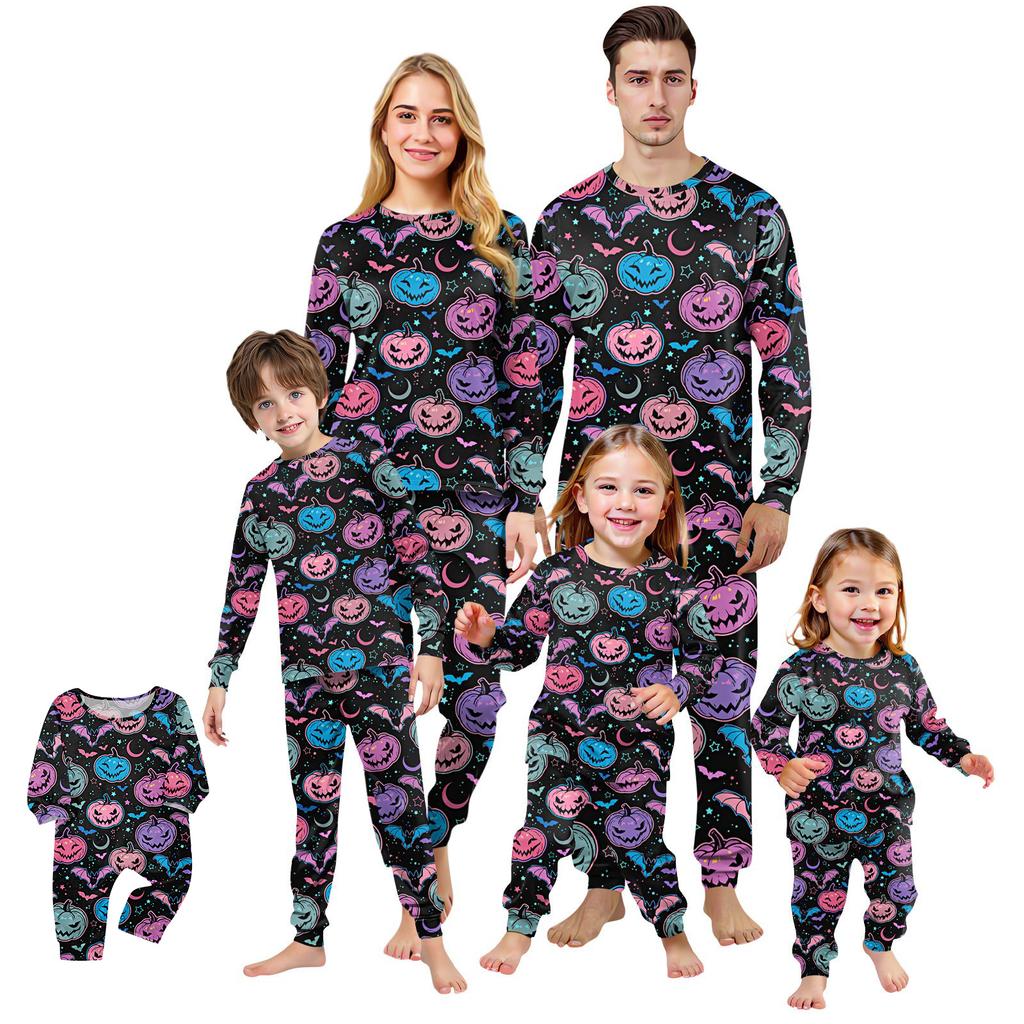 Family Matching Print Sets Pajamas Loungewear Outfits Family Matching Long Sleeve Tops+Pants Set