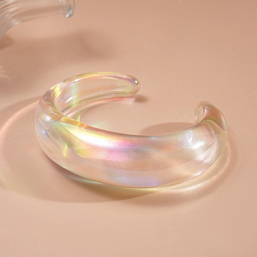 Irregular Large Wide Cuff Bracelet Transparent Resin Bracelet Trendy Acrylic Opening Bangle  Beach