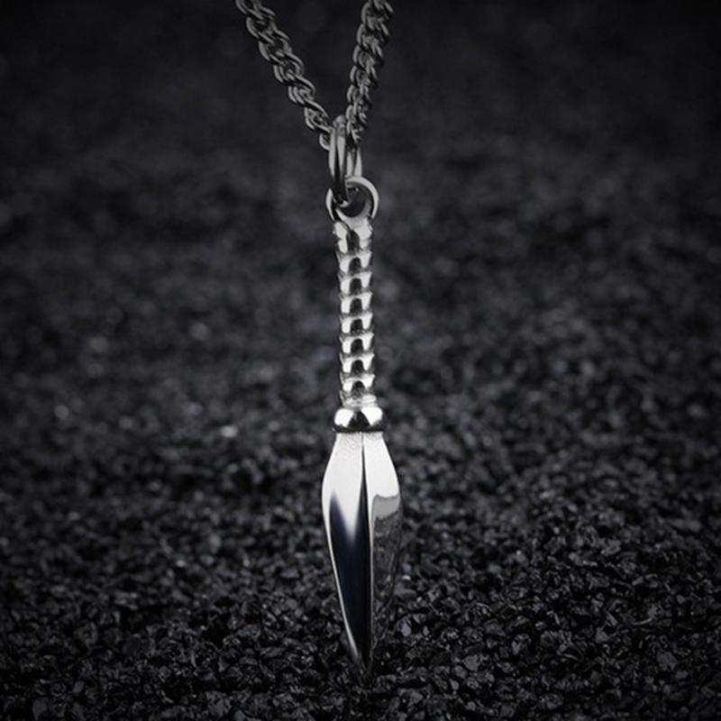 Spear Pendant Necklace For Men Women Fashion Cool Gold Color Stainless Steel Box Chain Neck Accessories Hip Hop Rock Jewelry