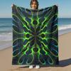 1PC Abstract PatternOutdoor Flannel Blanket - Soft Plush Decor for Picnics, Camping, Bedroom, Playroom, Office, or Lunch Break 1271A