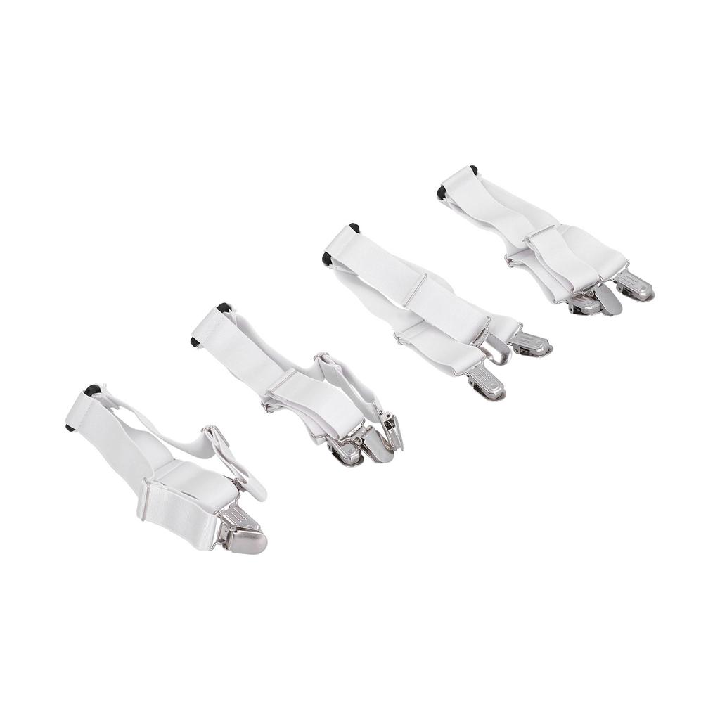 4PCS Bed Sheet Holder Straps Fastener Elastic Mattress Cover Blankets Holder Grippers Home Bedding White