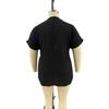 Elegant Casual T-Shirt - Women's Plus Size - Plus Size - New European and American - Spring/Summer Short Sleeve - Button Solid Color