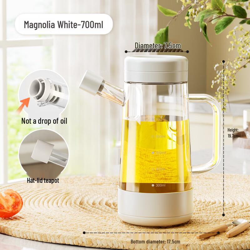 Gravity-Activated Leak-Proof Glass Oil Dispenser Set