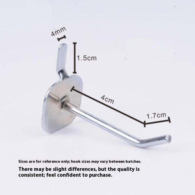 

10Pcs Pegs Board Pegboard Hooks Garage Work Shop Storage Display Organization 3.3Mm Iron Hanging Tool Storage Rack Hooks