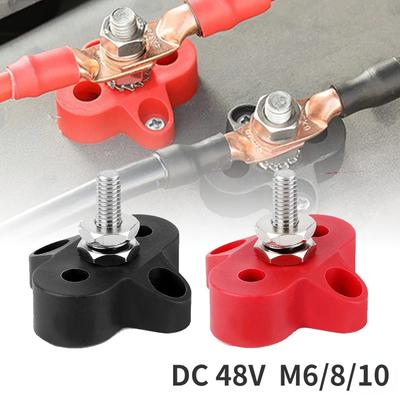 Barra de bus DC 48V 300A M6/8/10, pernos de bloque de terminales, Terminal de distribución de energía de batería, conector de barra de bus para camión, RV y barco