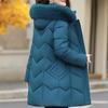 Plus Size XL-6XL Winter Long Coat Female Outerwears Hooded Elegant Faux Fur Collar Loose Thick Warm Middle Age Woman Parka