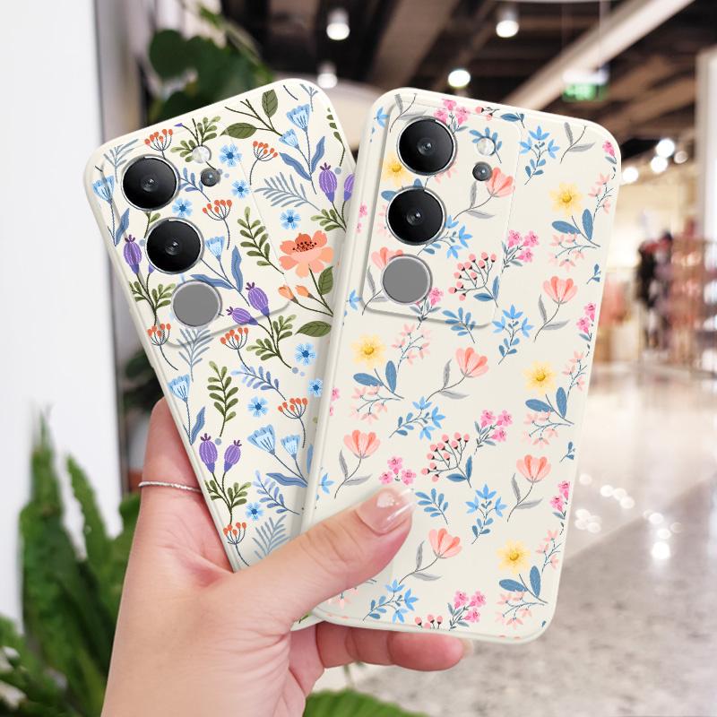 Brilliant Floral Phone Case For VIVO V50 V40 V30 V29 V29E V27 V27E V23 V23E V21 V20 Y20 Y12 Y21 Y22 Pro Silicone Cover