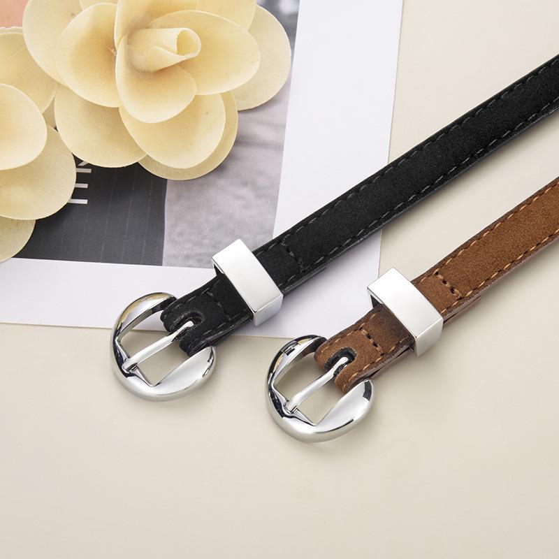 Korean Style Faux Suede Women's Thin Belt for Dresses