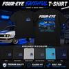 Vier-Augen treuer Foxbody T-Shirt und Kinder-T-Shirt, 80er Jahre Blau Mustang Grafik-T-Shirt (Vorder- und Rückseite Druck)