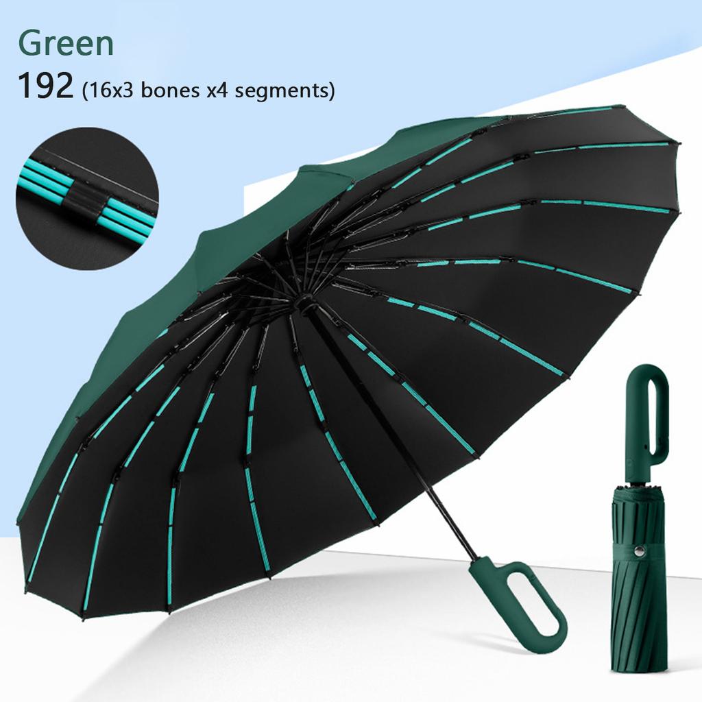 Folding Strong Windproof Automatic Umbrella 192 Keel Buckle Umbrella Sunshade Men'S Umbrella Rain Large Parasol For Women