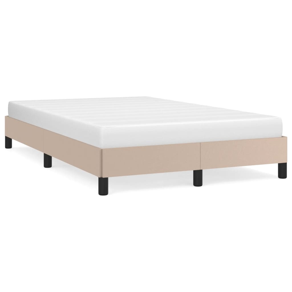 Bed Frame Without Mattress Cappuccino Brown 120 X 190 Cm Faux Leather
