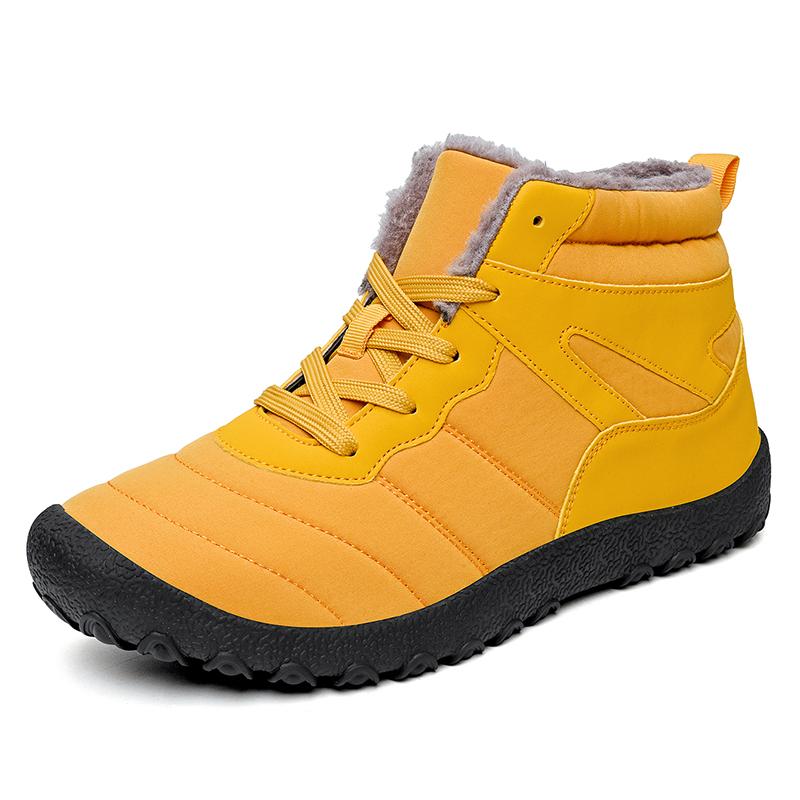 Winter Snow Boots Men Lace-up Anti-slip High Top Keep Warm Plush Ankle Boots Men Flat Soft Breathable Outdoor Hiking Shoes Men
