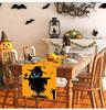 1pc Orenge Halloween Table Runner with Ghost Bats Pattern Waterproof Durable Tablecloth for Halloween Dining Room Decoration