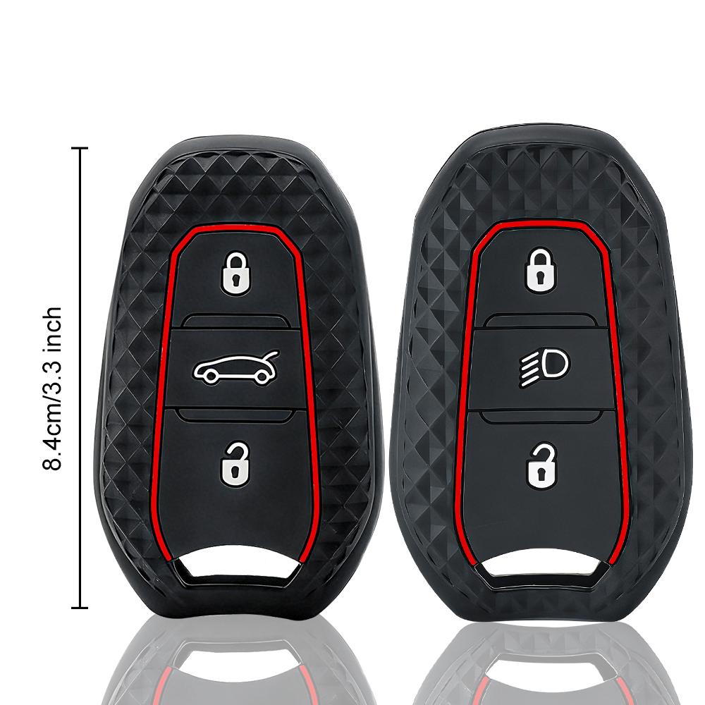 Silicone Car Key Case Cover Shell Fob Holder For Peugeot 308 408 508 2008 3008 4008 5008 For Citroen C4 C5 C6 C3-Xr Accessories