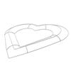 Heart Shaped Iron Ring White Metal Hoop for Wreath Garland Decoration 30cm